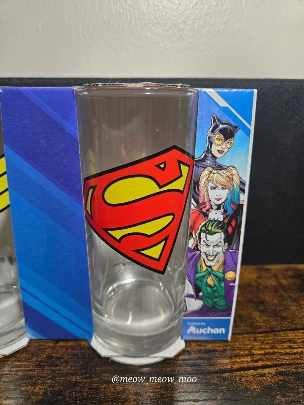 DC Comics Auchan Exclusive Glass Tumbler Set Wonder Woman & Superman 27cl New